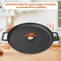 GFTIME 35 cm-es öntöttvas grillplán csepptálcával és fogantyúval kerthez 8
