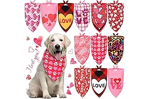 Stunning Valentine's Day Dress for Dogs: Triangle Bib Scarf with 12 Unique Patterns