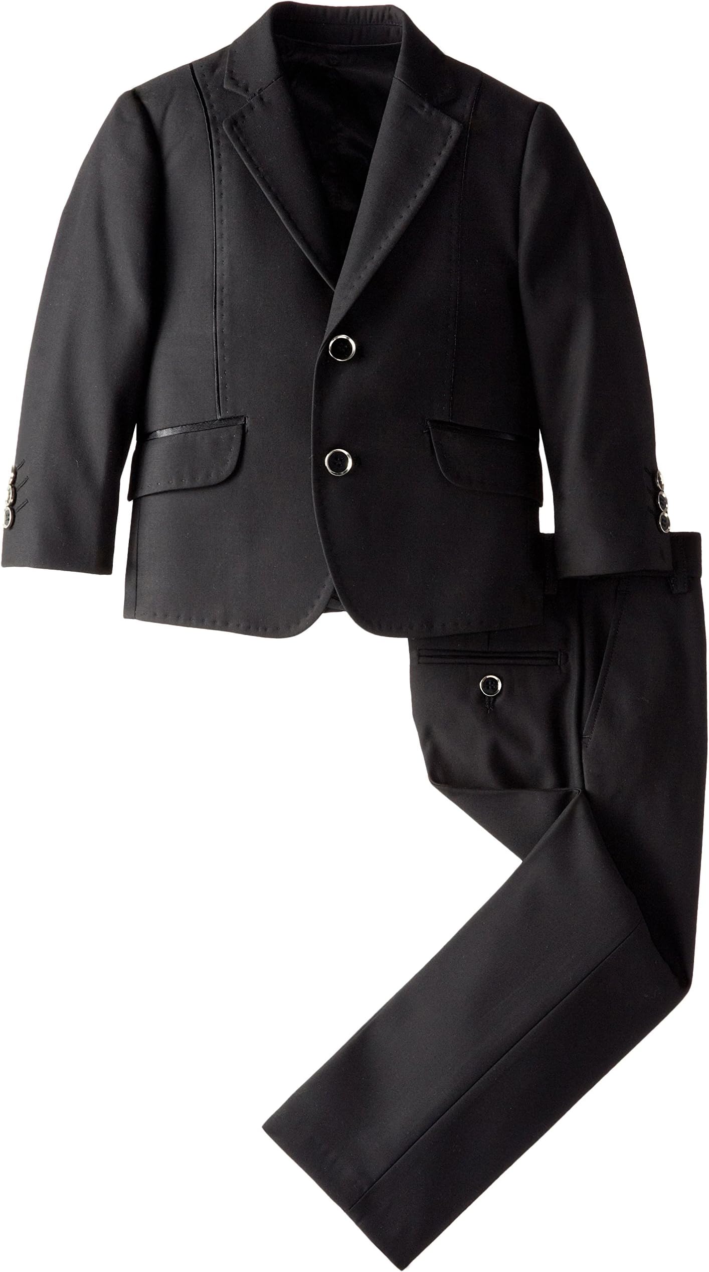 Isaac Michael Little Boys' Solid Black 3 Piece Suit