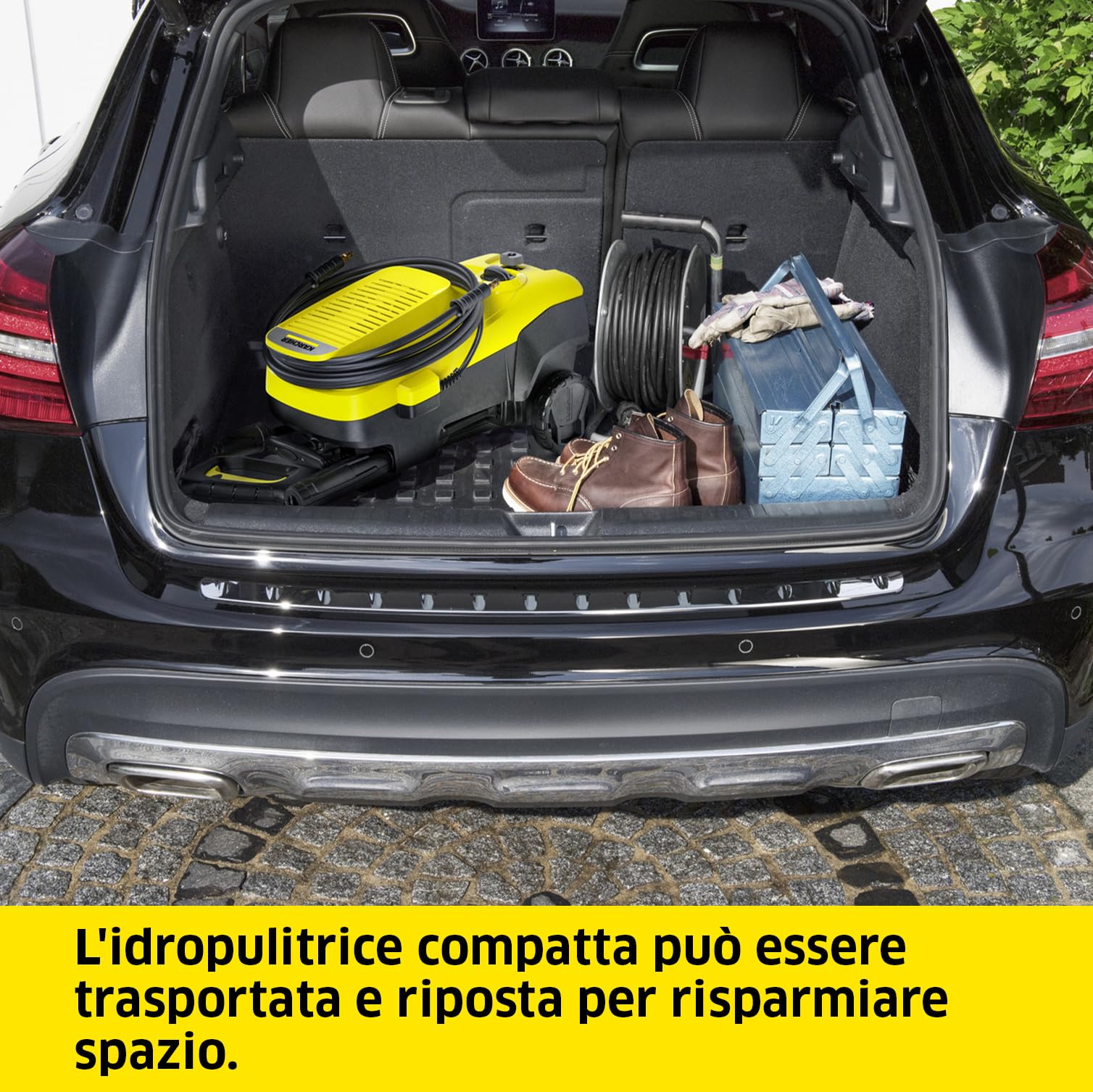 Kärcher Idropulitrice K 5 Classic, Pressione max. 145 bar, Portata 500 l/h, Area di lavoro 40 m²/h, Avvolgitubo integrato, Pistola ad Alta Pressione, Ugello Rotante, Lancia Vario Power Jet