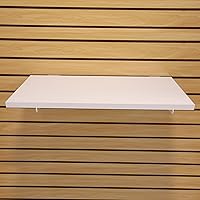 Vista 2 de SSWBasics Tablero de estante de melamina blanca laminada, 24 pulgadas de largo x 12 pulgadas de ancho, estantes de repuesto duraderos y elegantes