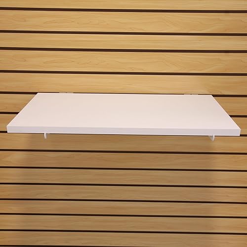 Miniatura 2 de SSWBasics Tablero de estante de melamina blanca laminada, 24 pulgadas de largo x 12 pulgadas de ancho, estantes de repuesto duraderos y elegantes,