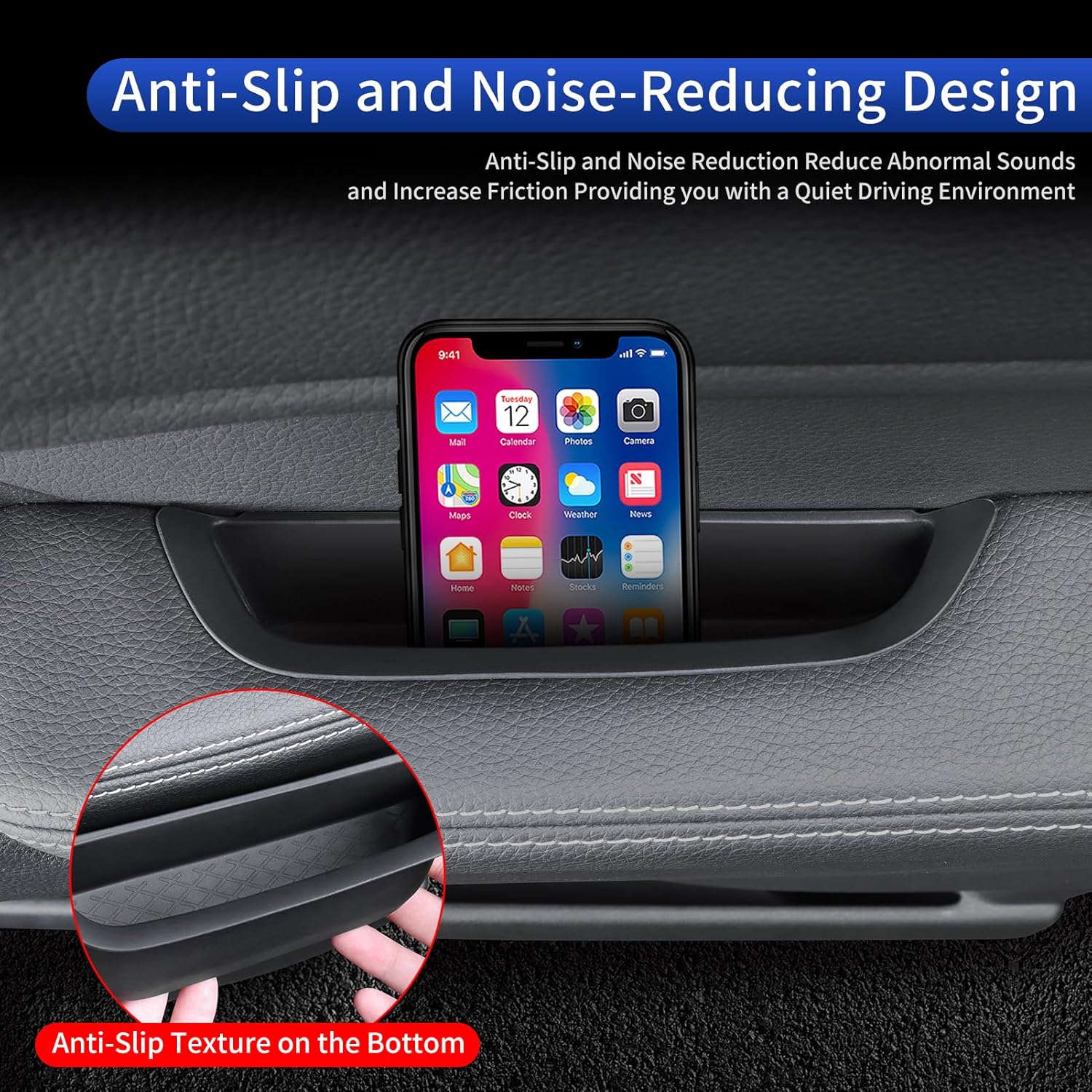 Car Door Storage Box Silica Gel Pad for 2024-2026 Toyota Land Cruiser 250 1958 Prado Lc250 Door Side Storage Tray Non-Slip Dustproof Interior Modification Accessories (Upper Storage Box)