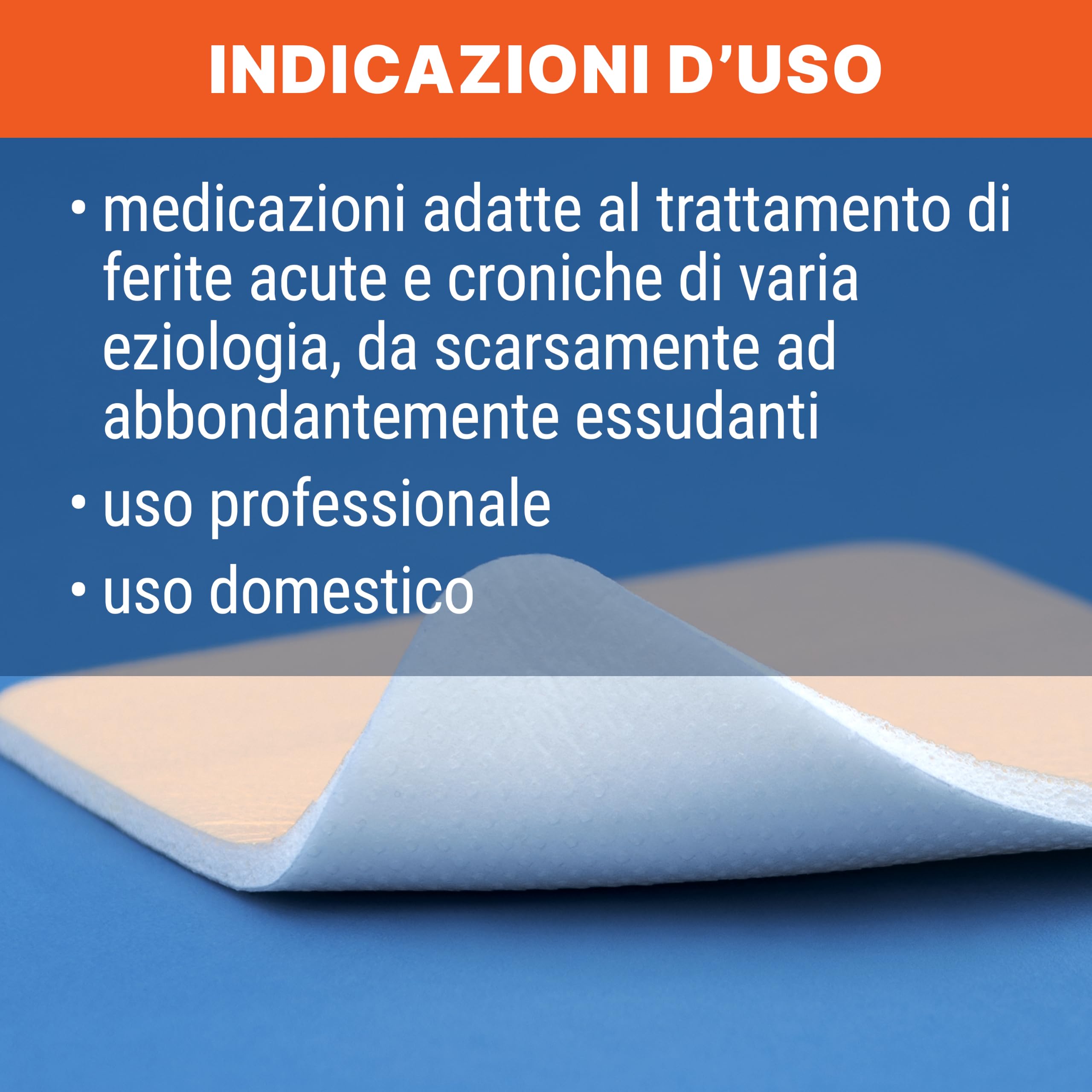 TOUCHMED Medicazione Sterile in Schiuma di Poliuretano con Silicone - 10x10 cm - Con Bordo Adesivo - Monouso - Confezione da 10 Pezzi