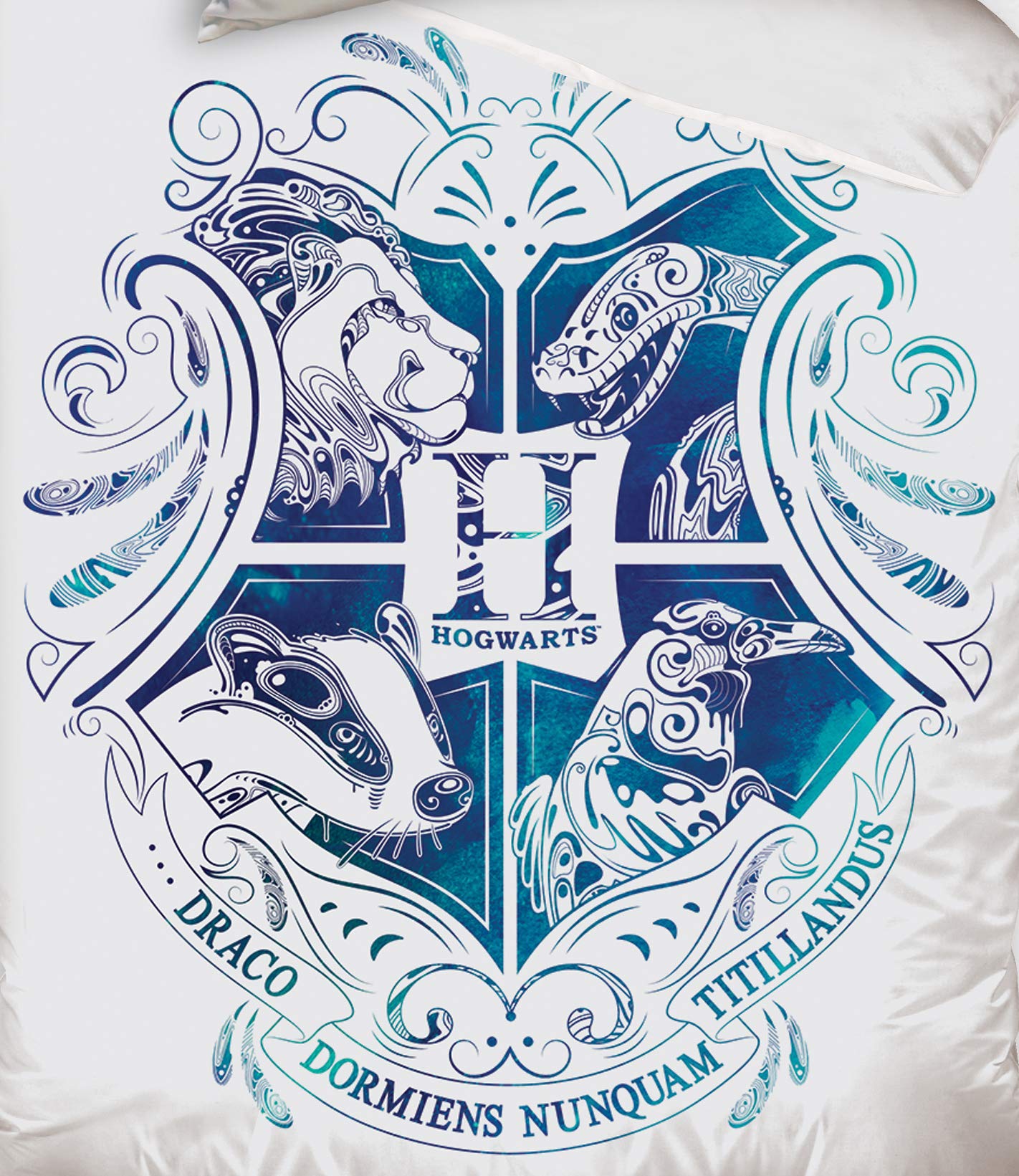 Harry Potter Set 3 Pezzi 140x200 + Federa 65x65 + Lenzuolo 90x190 Cotone | Copripiumino + lenzuolo 90x190 | Cotone naturale traspirante | Wizarding World | Teen | Regalo | Lavabile in lavatrice
