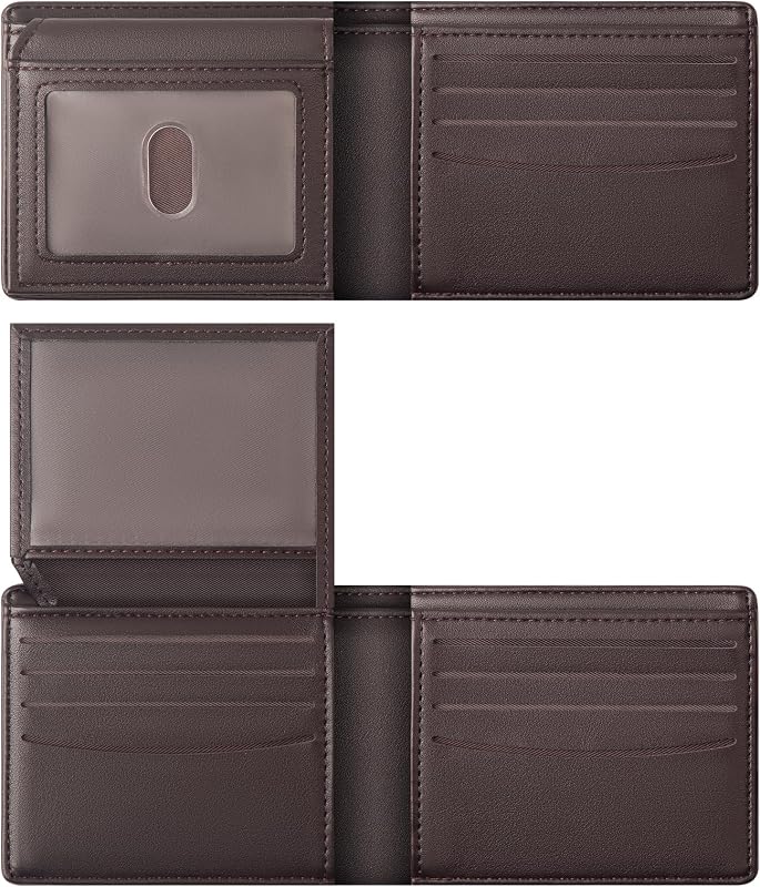 GNDR Wallet For Men RFID Blocking Coffee Wallets Bifold Faux Leather Card Holder Front Pocket Mens Accessories With Gift Box