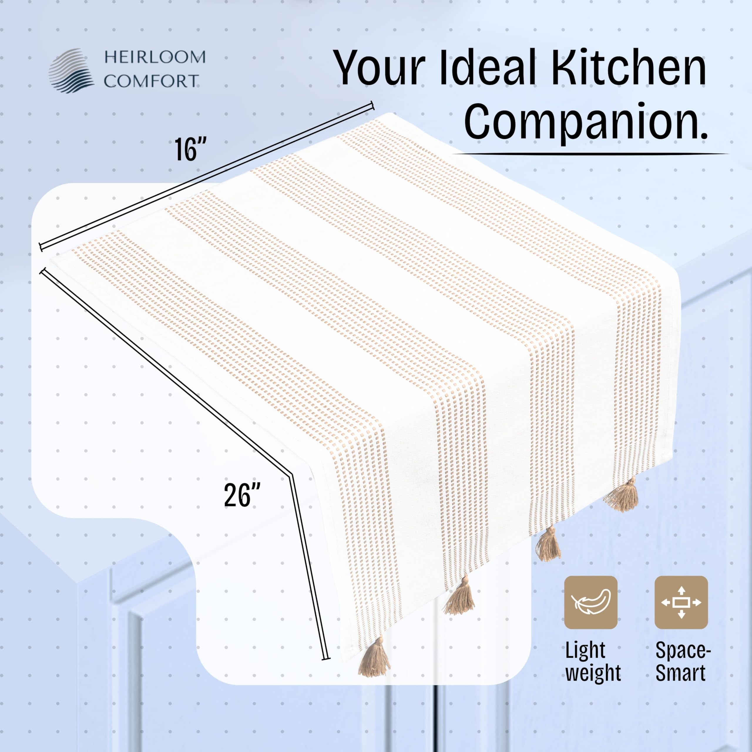 Strofinacci da cucina decorativi a pois beige, 40 x 66 cm, confezione da 12, morbidi, 100% cotone, assorbenti e ad asciugatura rapida, con nappe, ideali per pulire, asciugare i piatti