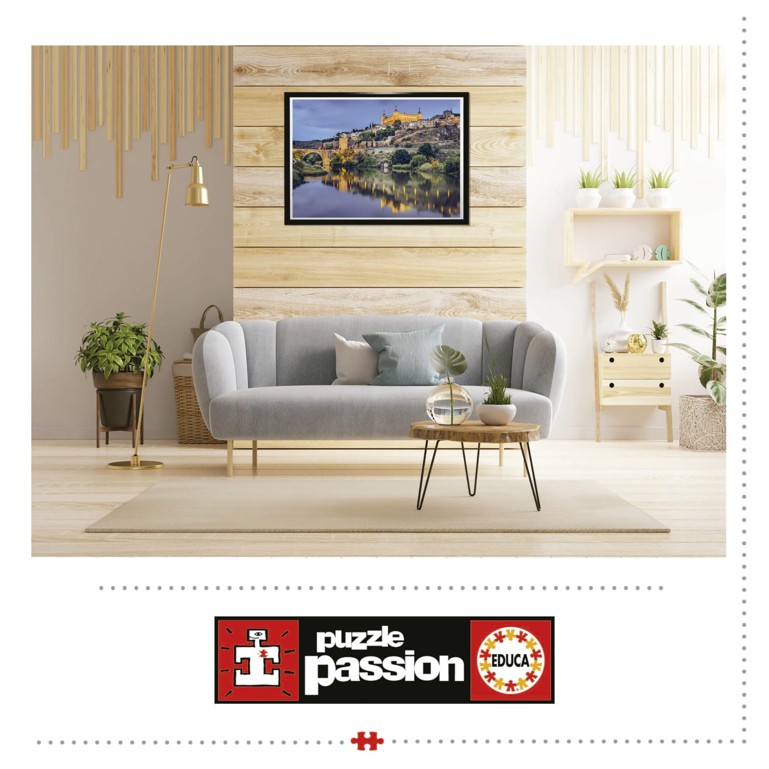 Educa - Toledo | Puzzle 1000 sztuk. Przybliżony pomiar raz zamontowany: 68 x 48 cm. Zawiera kolejkę Fix Puzzle do zawieszenia po zakończeniu montażu. A Od 14 lat (19615)