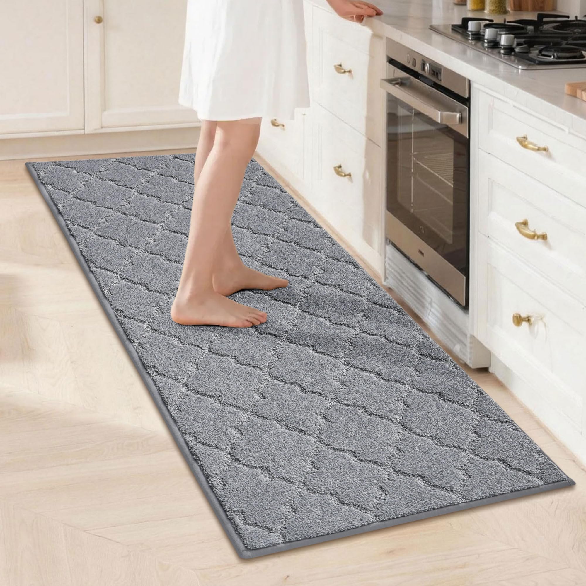 COSY HOMEER Keukentapijt, 2 stuks, wasbaar, antislip, keukenloper, tapijtloper, voor keuken, hal, woonkamer (50 x 75 cm 50 x 120 cm, donkergrijs COSY HOMEER Keukentapijt, 2 stuks, wasbaar, antislip, keukenloper, tapijtloper, voor keuken, hal, woonkamer (50 x 75 cm 50 x 120 cm, donkergrijs