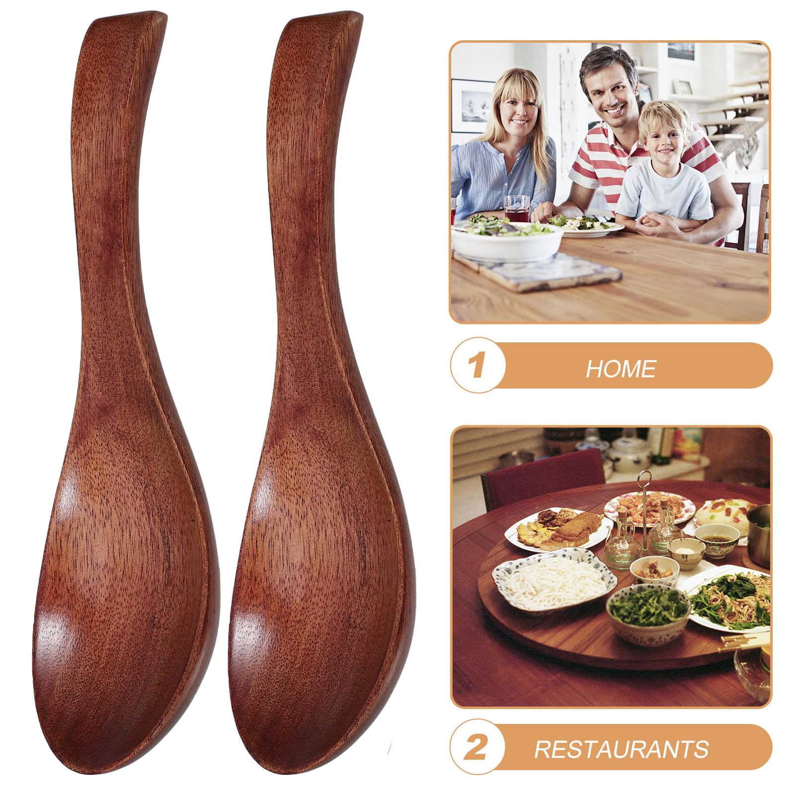 Zerodeko Utensile da Cucina in 5 Cucchiai Giapponese Manico per Ramen e Zuppe Robusto e Facile da Pulire, Design Classico