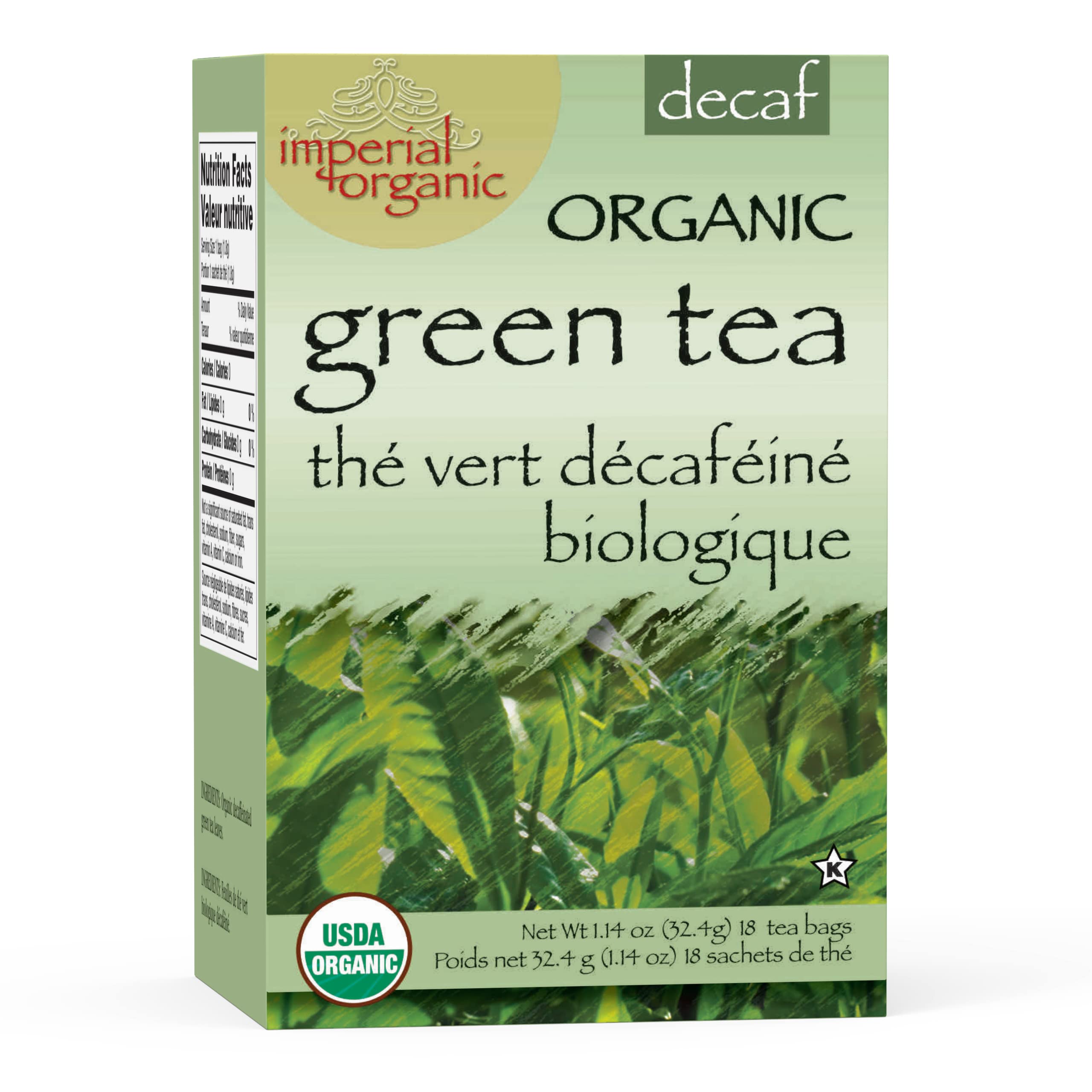 Imperial Organic Green Tea, Decaffeinated 18 CT (Pack of 1)