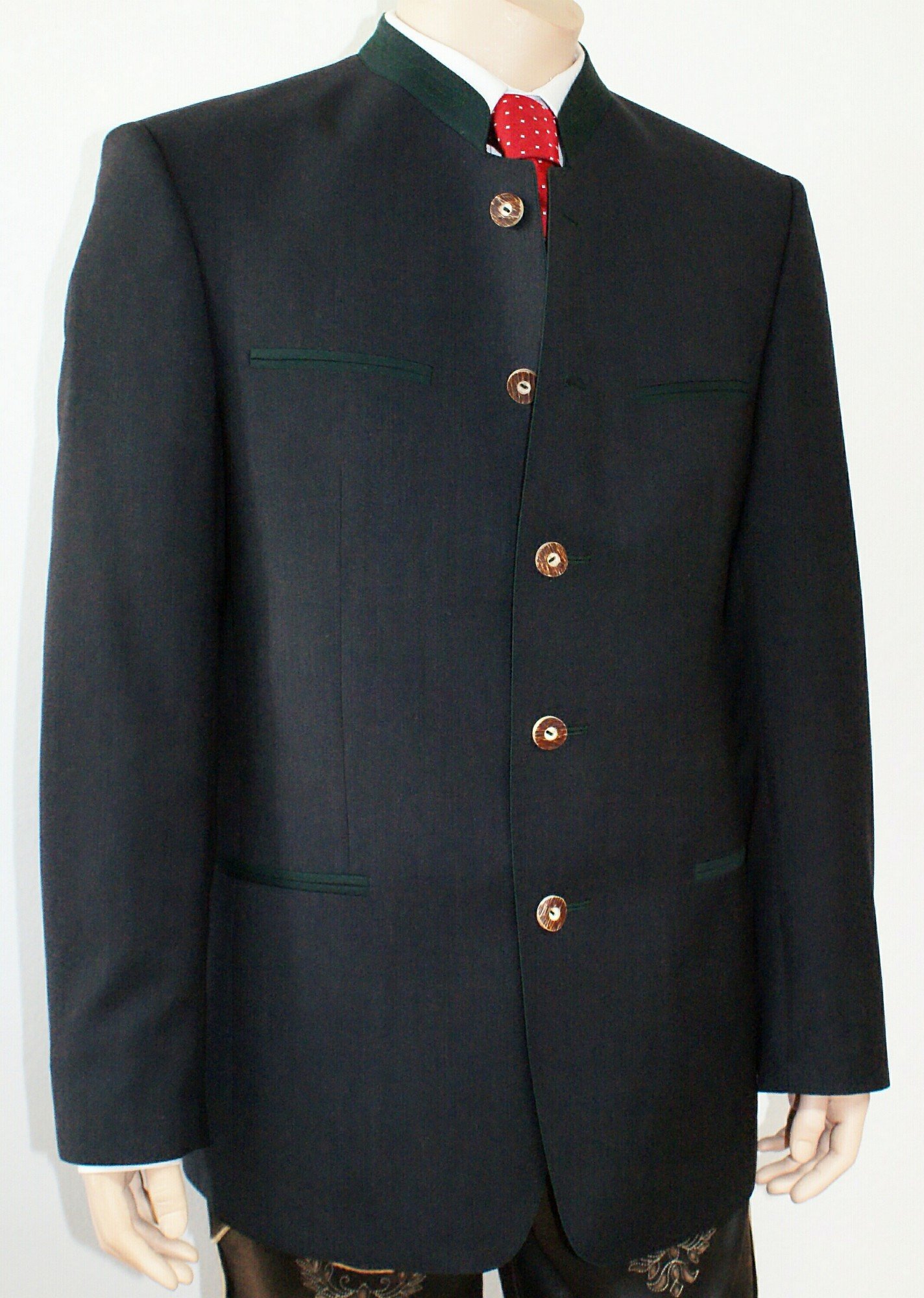 Trachtensakko Trachten Sakko Jacke Trachtenjacke anthrazit grau Salzburger Janker festlich Hochzeit Fest Diner Ball Trachtenjanker Reine Schurwolle