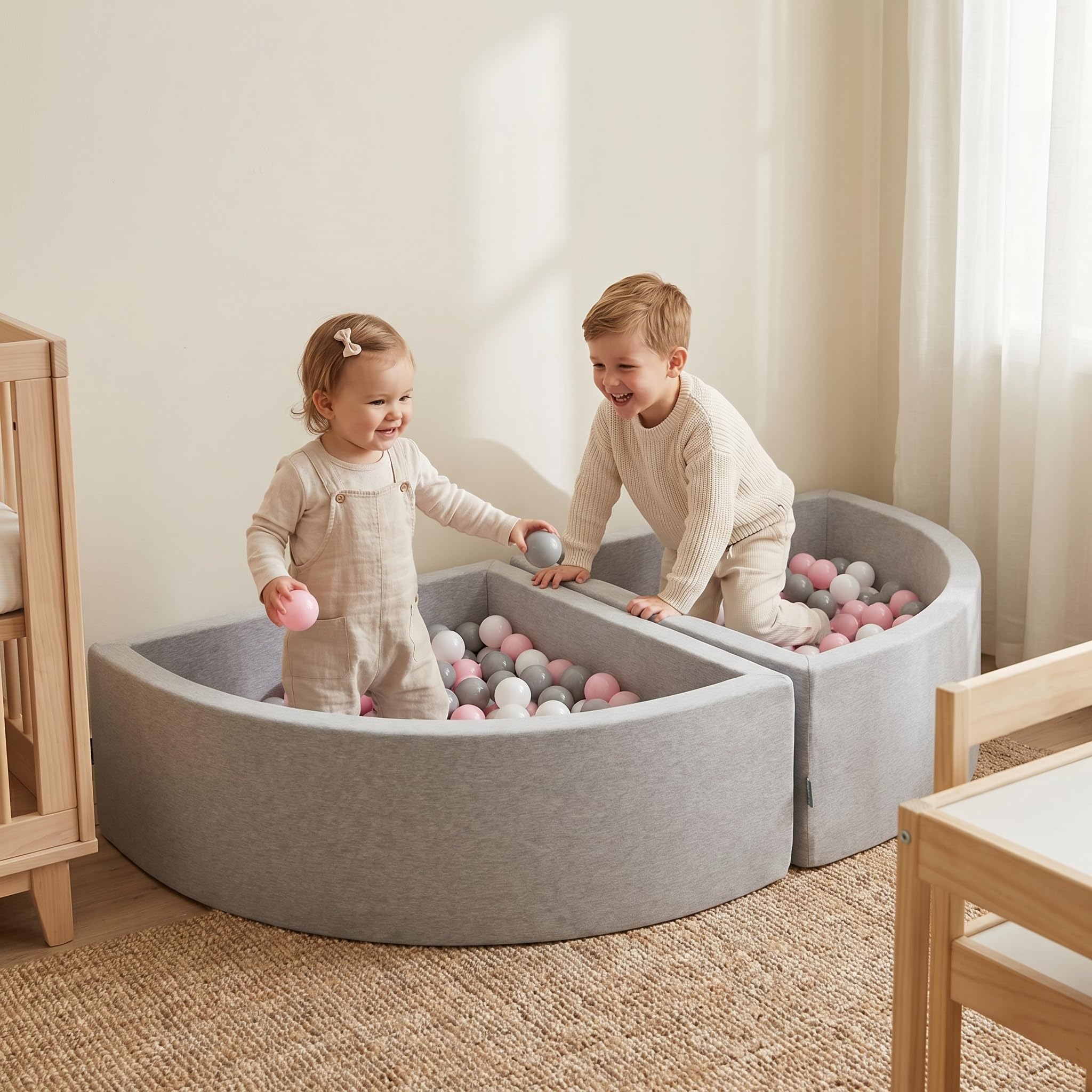 KiddyMoon Piscina di Palline Colorate ∅7Cm per Bambini Quarto Angolare