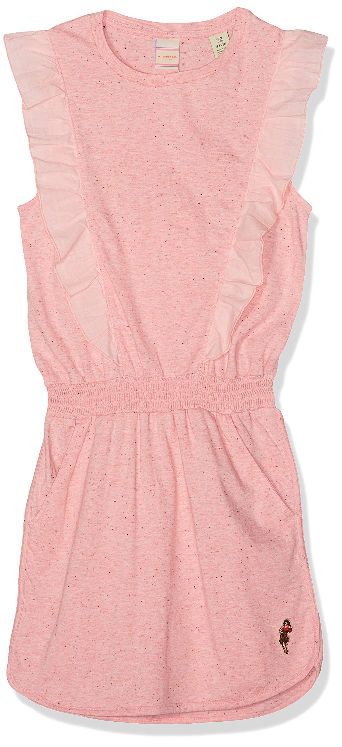 Scotch & Soda Mädchen Jersey Dress with Woven Ruffle Details Kleid