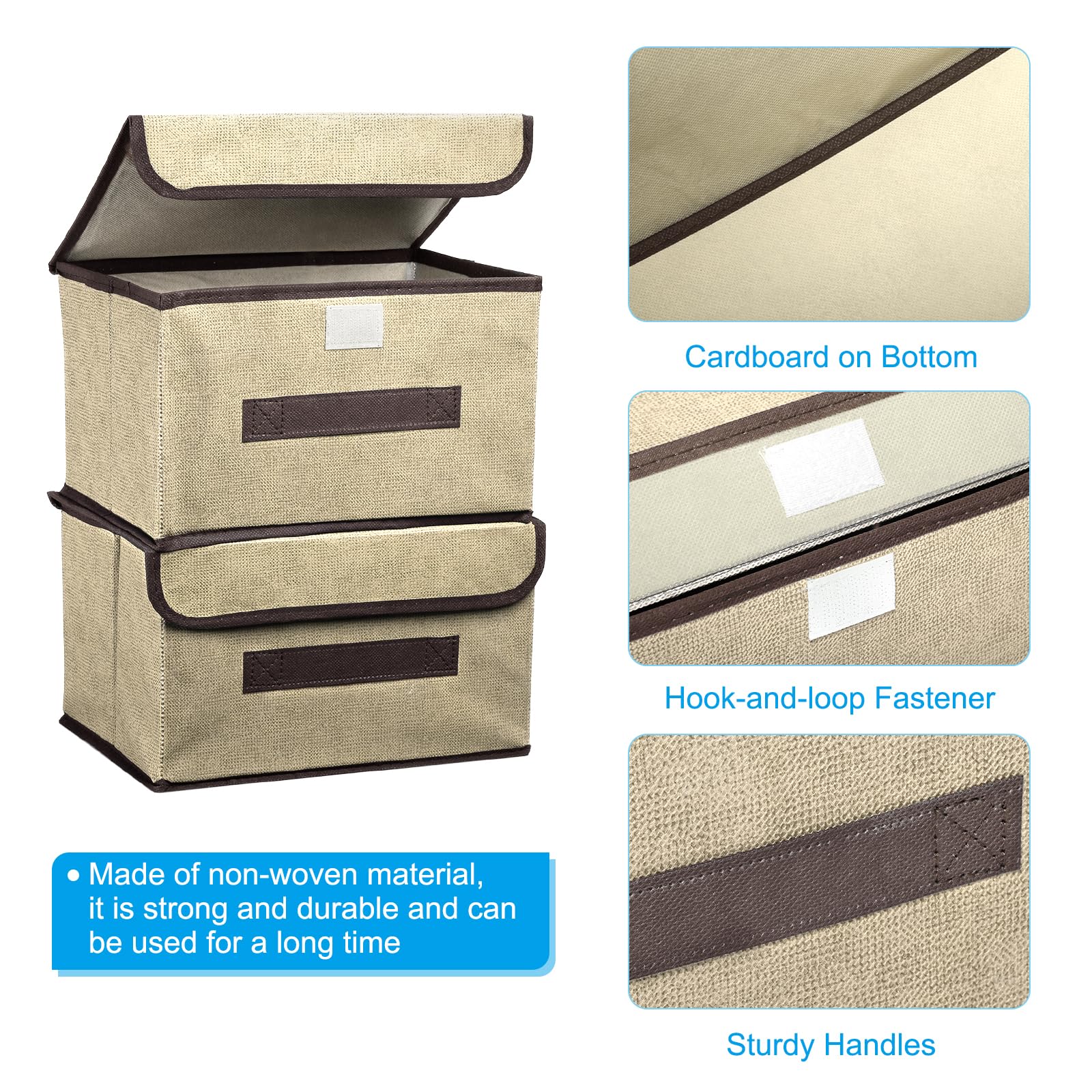 PATIKIL Fabric Collapsible Storage Bin 10.2 x 7.5 x 6.3 Inch - Image 3