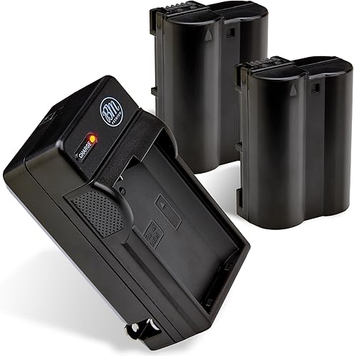 Miniatura 2 de BM Premium Paquete de 2 baterías EN-EL15 y kit de cargador de batería para Nikon D850, D7500, 1 V1, D500, D600, D610, D750, D800, D810, D810A,