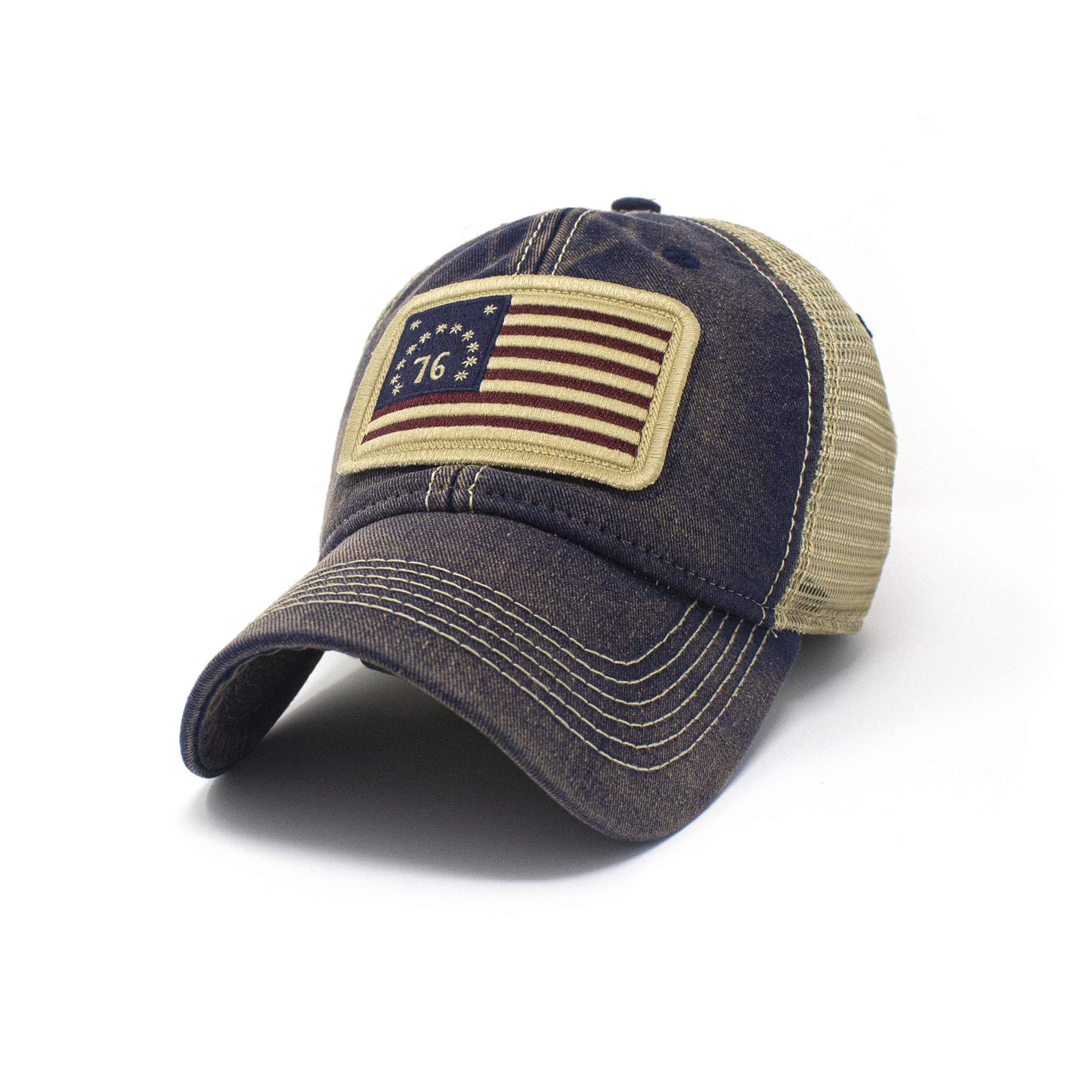 The Bennington USA Flag Patch Trucker Hat, Navy