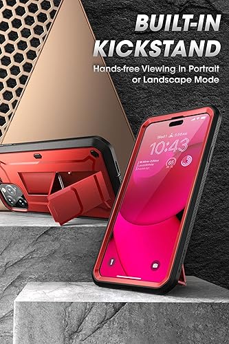 Miniatura 10 de SUPCASE Unicorn Beetle Pro - Funda para iPhone 14 Pro de 6.1 pulgadas, con protector de pantalla integrado, soporte y clip para cinturón (negro)