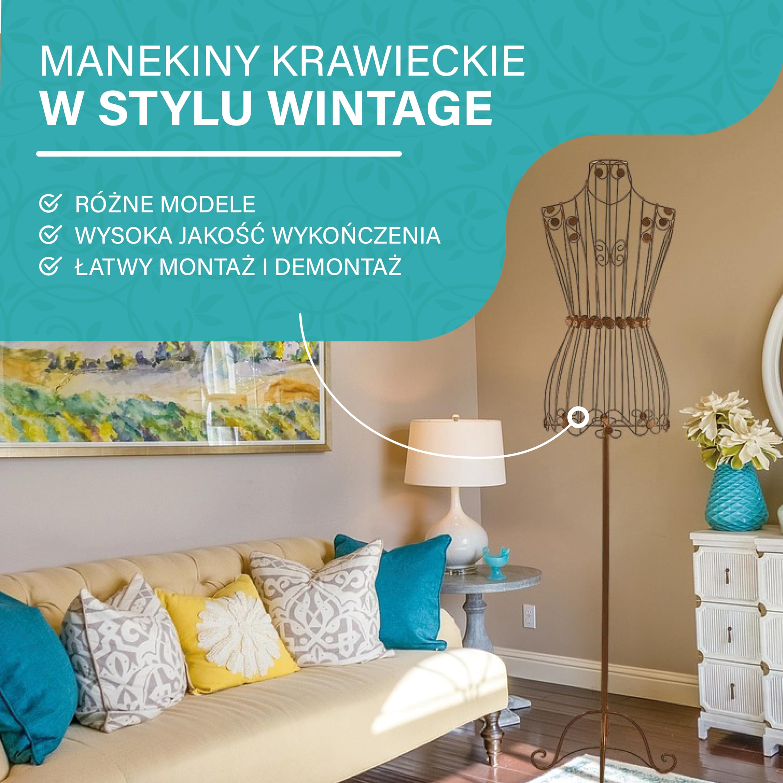 PrimoLiving Manekin krawiecki, metalowy, P-09895 biały