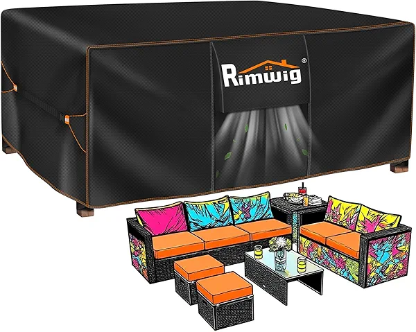 Patio Furniture Set Covers Waterproof, Outdoor furniture covers waterproof clearance, Sectional Sofa Couch Set Covers for Winter,Table Chair Cover Outside Rectangular Heavy Duty 90"Lx65"Wx28"H