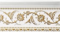 WorldofDecor 6-Piece Gold Floral Crown Molding Set, 94" Wall Trim on French White - 46ft Vintage Decor