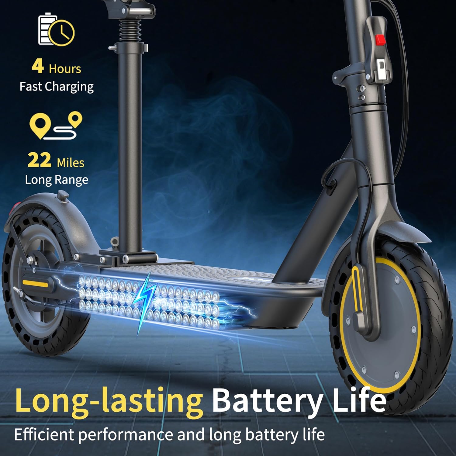 NAVIC Electric Scooter with Dual Suspension, 8.5”/10" Tires, 350W/500W Motor, 19/22 Mph, Max 22/25/27/49Miles Range, Foldable E Scooter for Adults with Braking, App Control