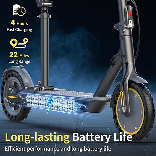 Miniatura 10 de NAVIC Patinete eléctrico, neumáticos sólidos de 8.5 pulgadas, motor de 350 W, rango de 19 mph22 mi, scooter plegable para viajes urbanos, control de
