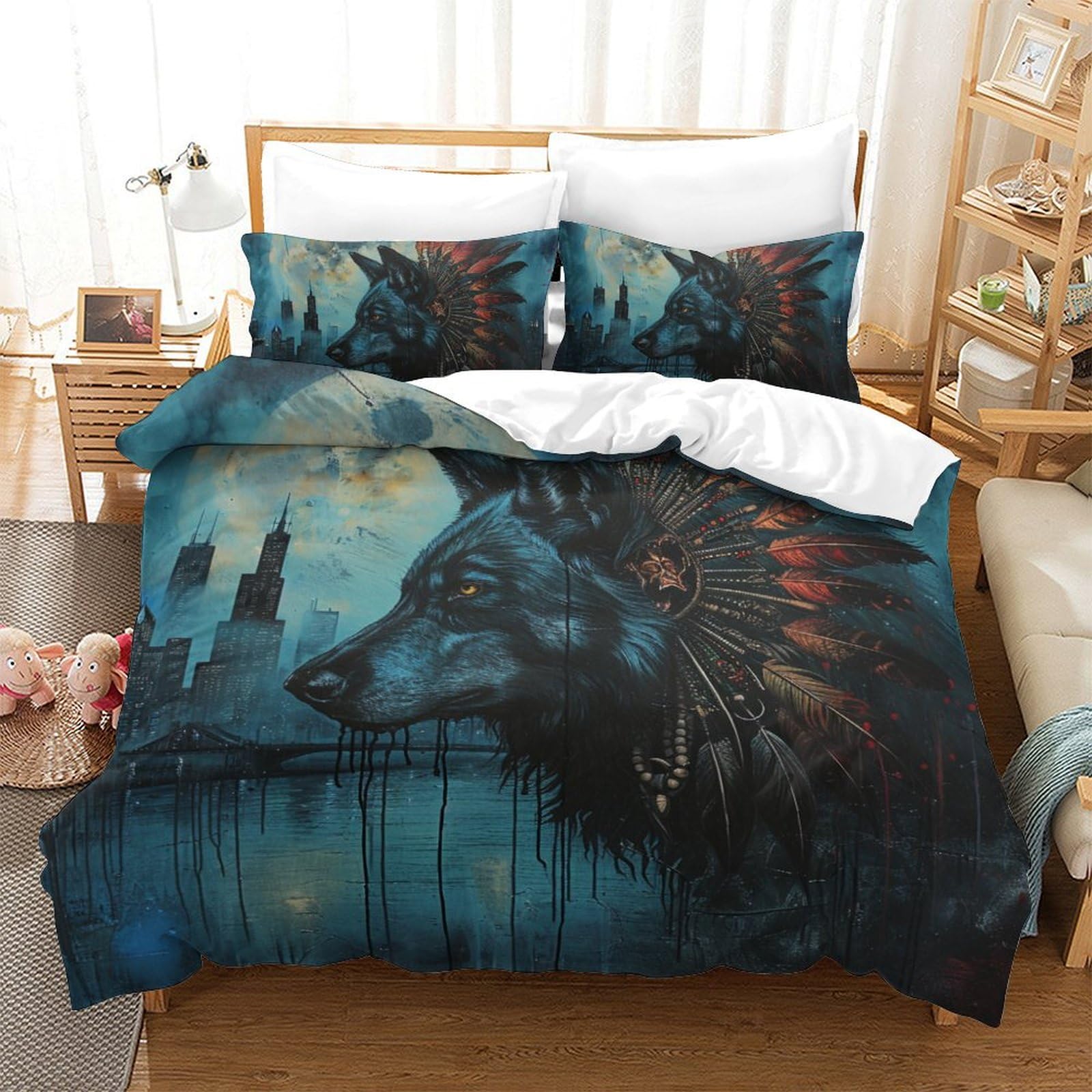 Parure de lit loup 200x200 pour transformer l'ambiance d'une chambre