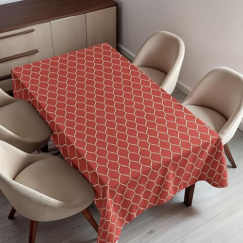 Miniatura 11 de Ambesonne mantel de mesa rectangular para la cocina o el comedor Beige Sepia,Azul y rojo,Coral Marfil,Blanco Azul,Manzana Verde,Blanco y negro,Azul