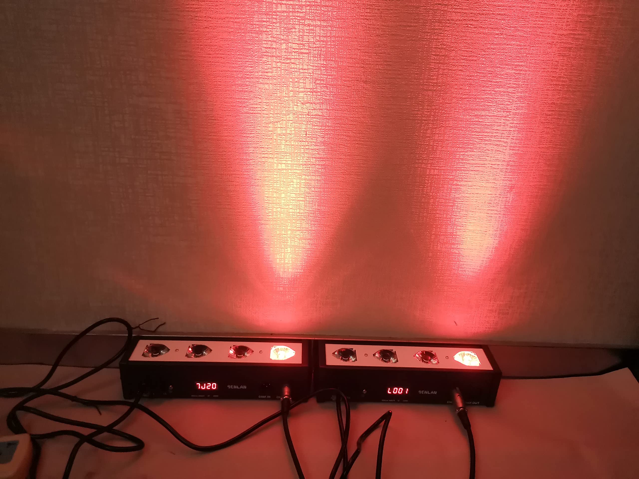 LED Par Bar Stage Light, SENLAN 4 Pieces x 3 W Wall Washer RGB 3-in-1 LED and Full Aluminium House of 7th DMX512 for Disco/Party/Theatre
