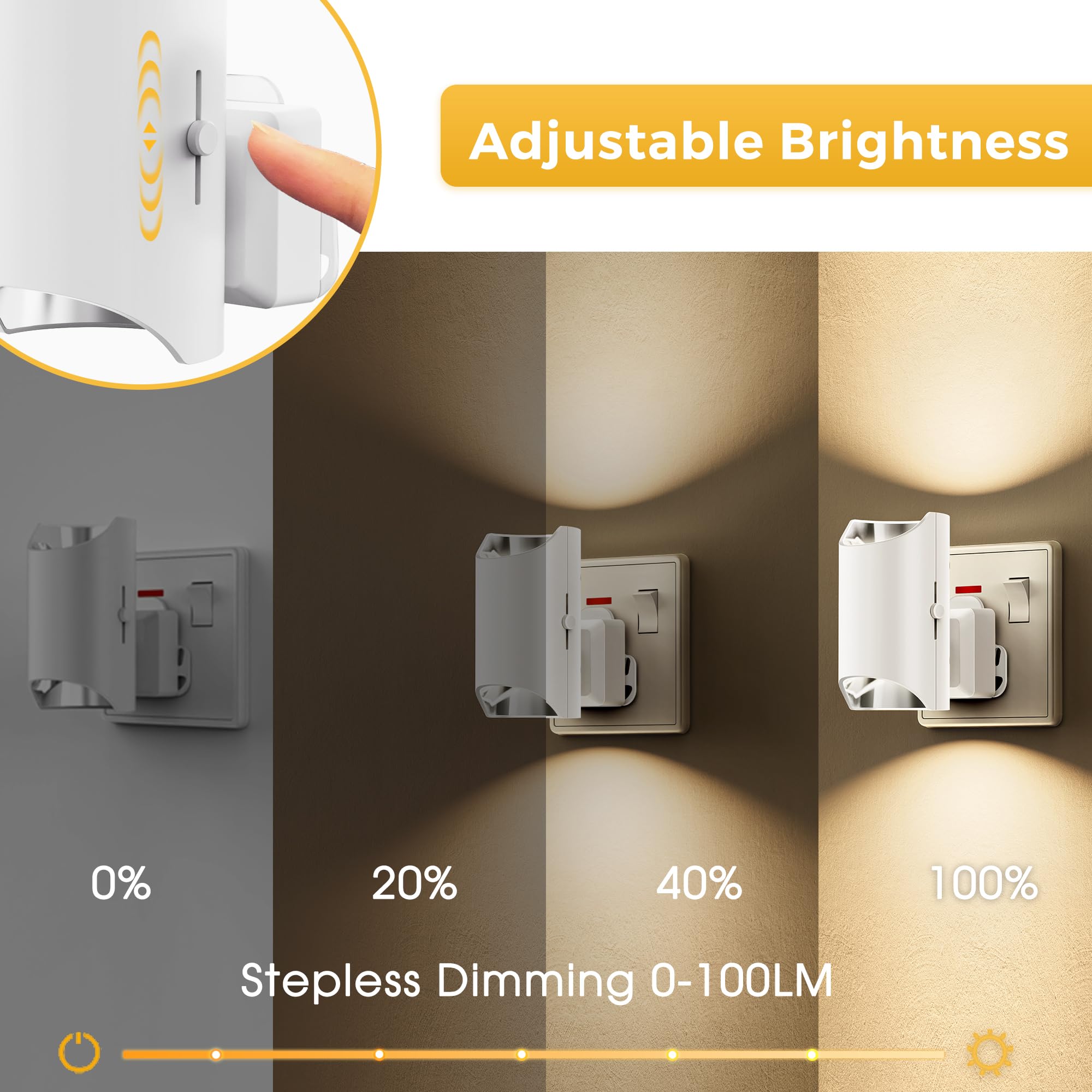 LOHAS-LED Night Light Plug in Wall, Modern Night Light with Dusk to Dawn Sensor, 0-100LM, 3000K Warm White - Image 3