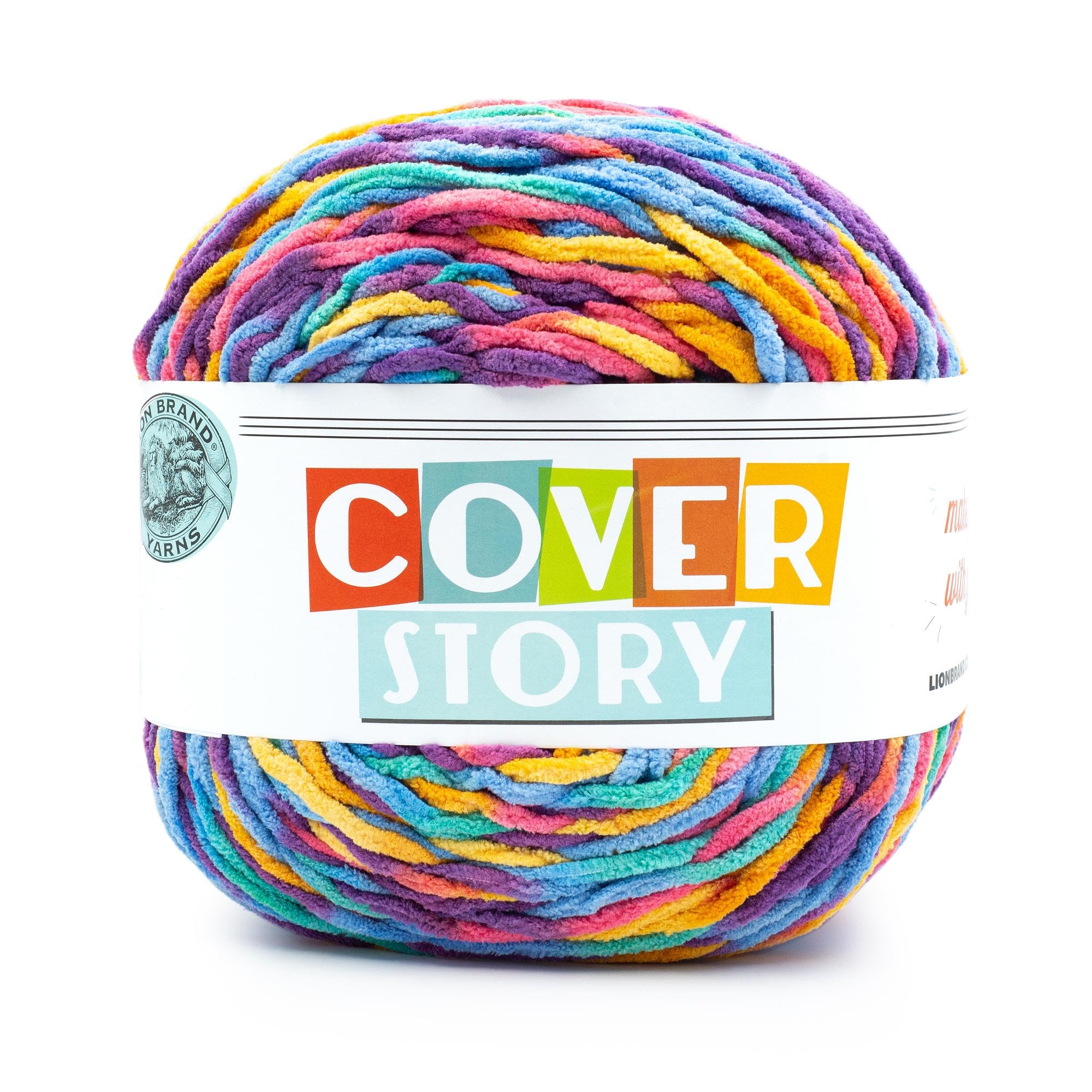 Fil à tricoter super volumineux sans nœud Cover Story Lion Brand, gâteau Remi XXL