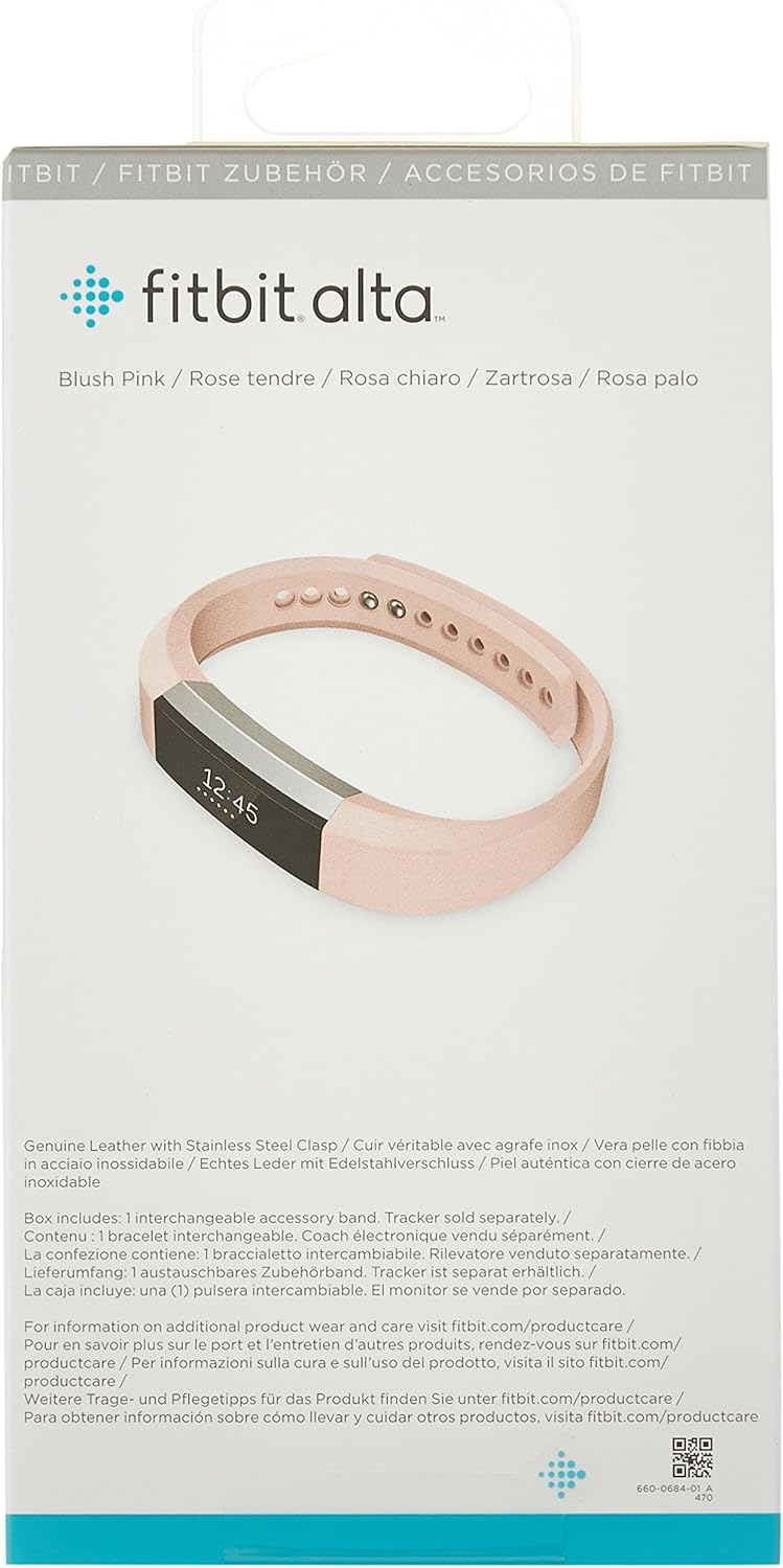 Fitbit Alta, Accessory Band, Leather, Blush, Large : Electronics