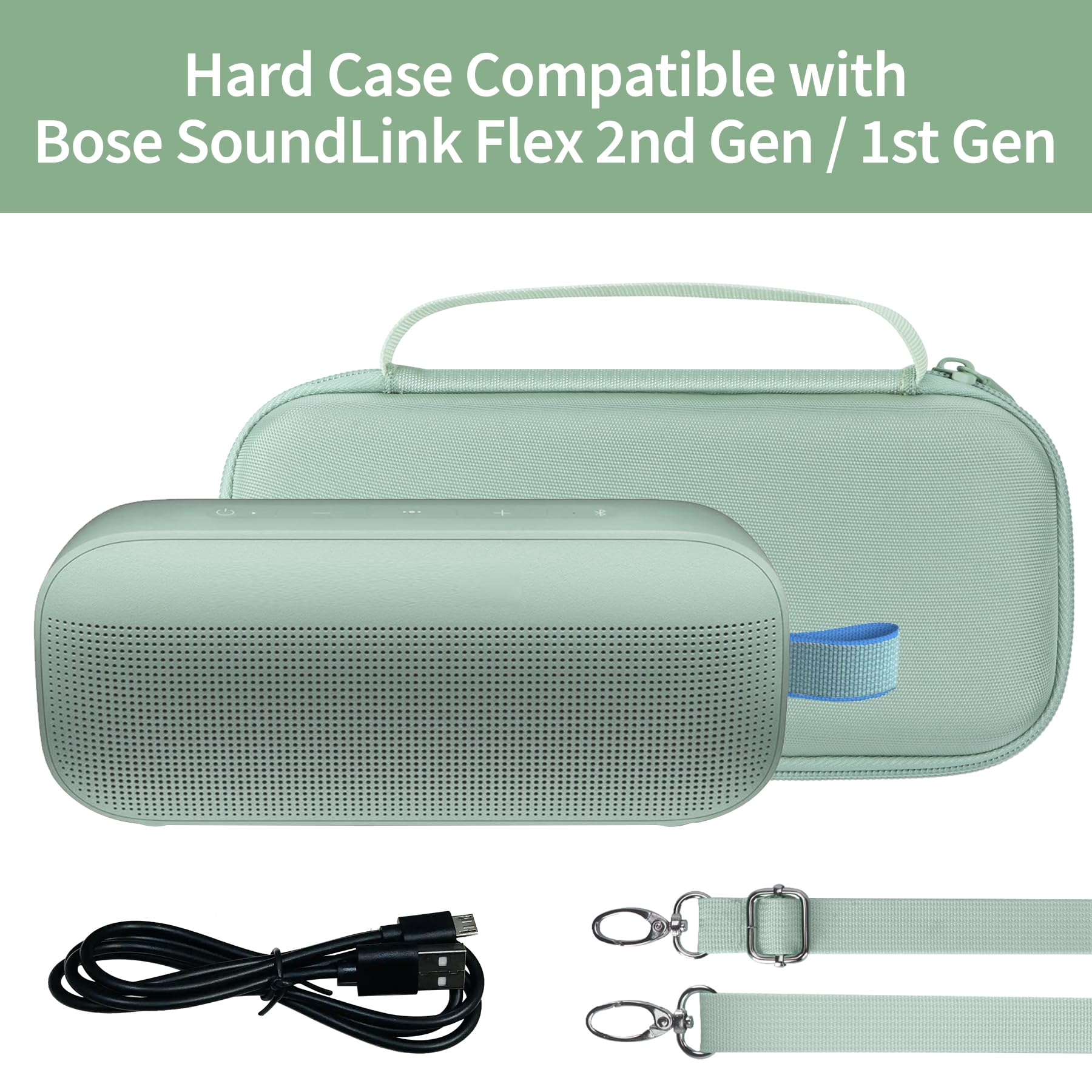 Twarde etui ochronne kompatybilne z Bose SoundLink Flex (2. generacji) Przenośny dyfuzor, szałwia alpejska, Podróż