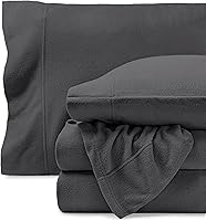 BareHome Super Soft Polar Fleece Sheet Set Full Size Grey - No-Pilling, Plush All-Season Warmth, OEKO-TEX Certified