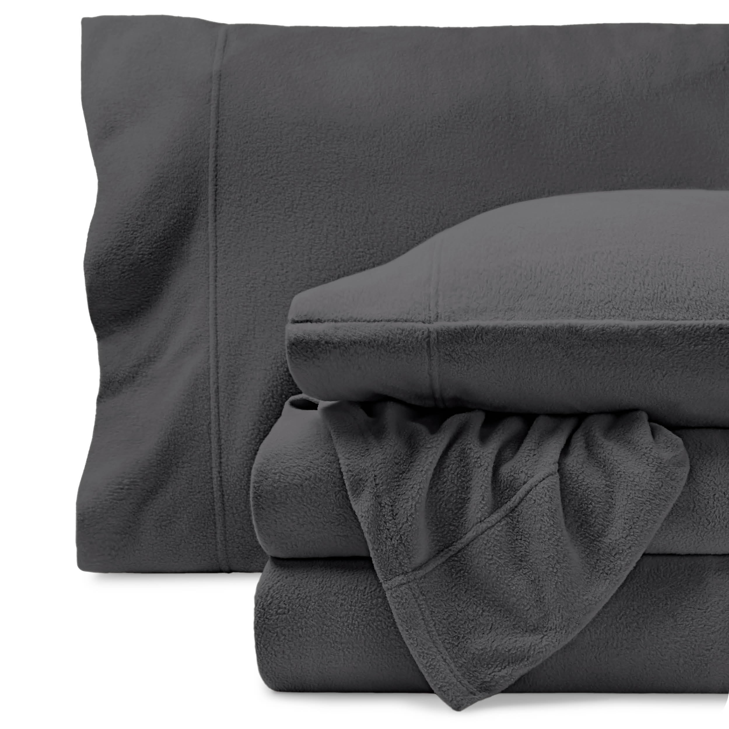 - Bare Home Super Soft Fleece Sheet Set - Queen Size - Extra Plush Polar Fleece, No-Pilling Bed Sheets - All Season Cozy Warmth (Queen, Grey)