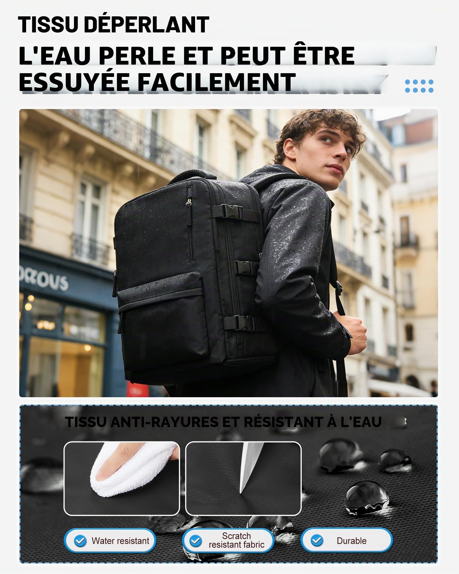 BJLFS Sac à dos Sous Vide Avec Pompe Ryanair 40x30x20 Bagage Cabine 40x30x20 Sous Vide Sac à dos pour ordinateur portable Sac à dos de Voyage étanche avec système de compression scellé