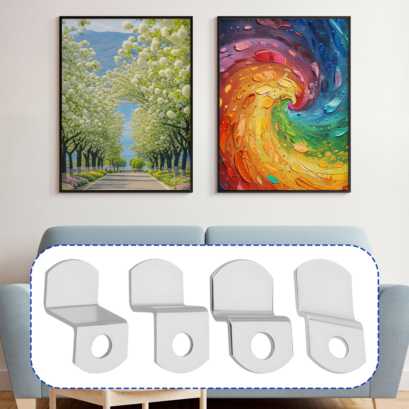 Offset Canvas Clips - 40 Pack for Picture Framing -6