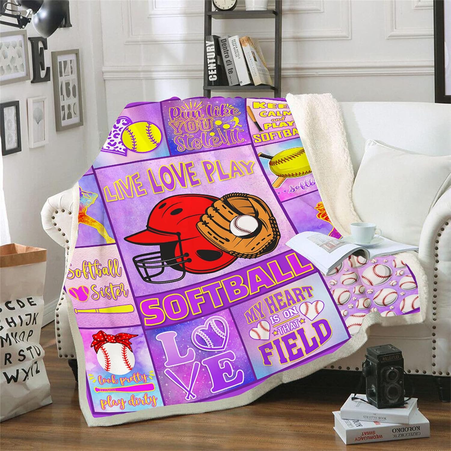 Softball Gifts for Girls, Softball Blanket 60"X50