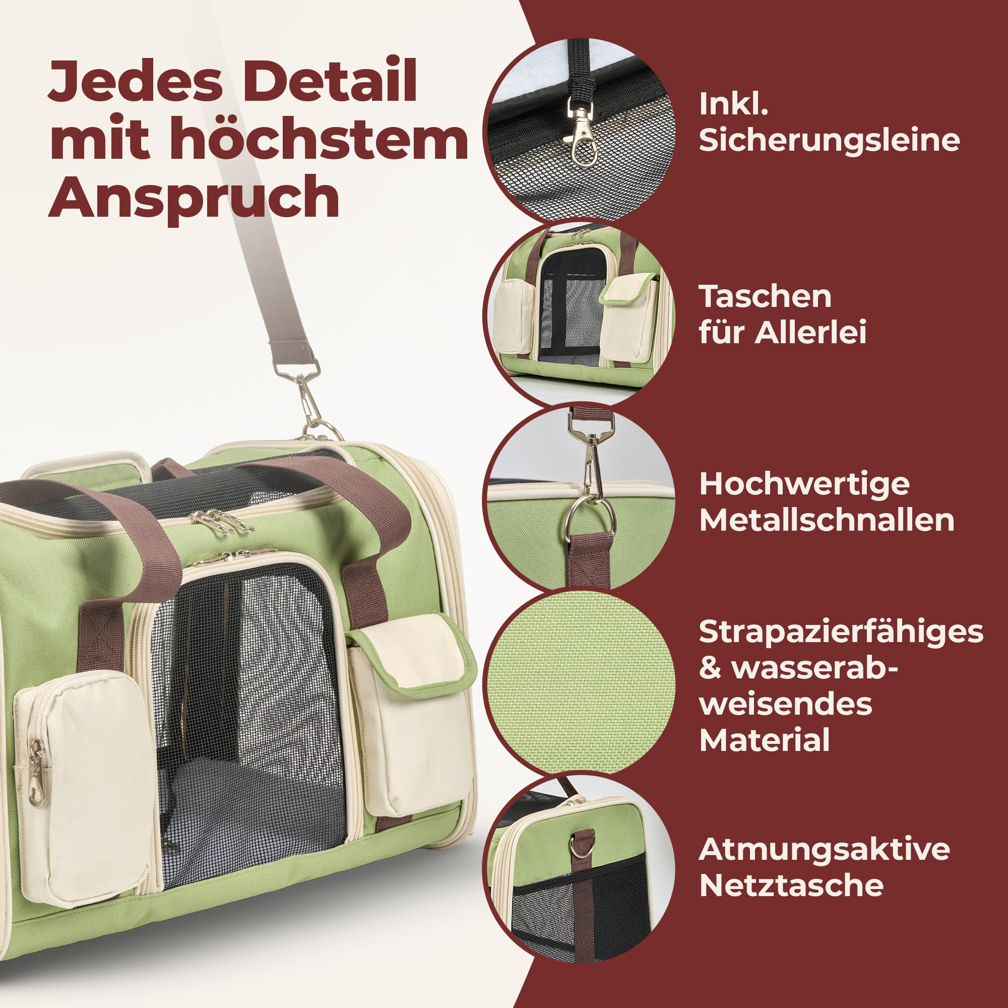 Katzentransportbox Hundetasche Kleiner Hund bis 10 kg [Faltbar] Transportbox Katze Hundebox Hundetragetasche Hundetransportbox Auto | Tragetasche aussuchen