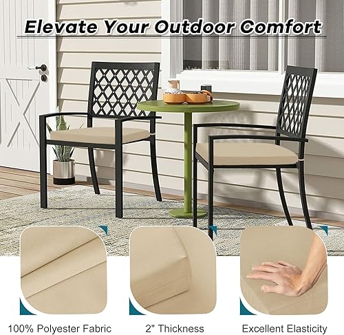 Miniatura 2 de Basic Beyond Cojines para sillas de exterior para muebles de patio, cojines impermeables para exteriores, cojines de esquina redonda para sillas de