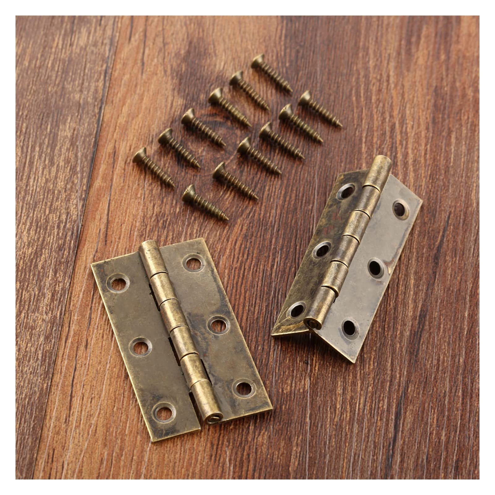 Nvsfzgiyg A 50X29m Hinges 2Pcs Cabinet Door Luggage Furniture Hinge Jewelry Wood Boxes 6 Holes Vintage Decoration With Screw(A 50X29m)
