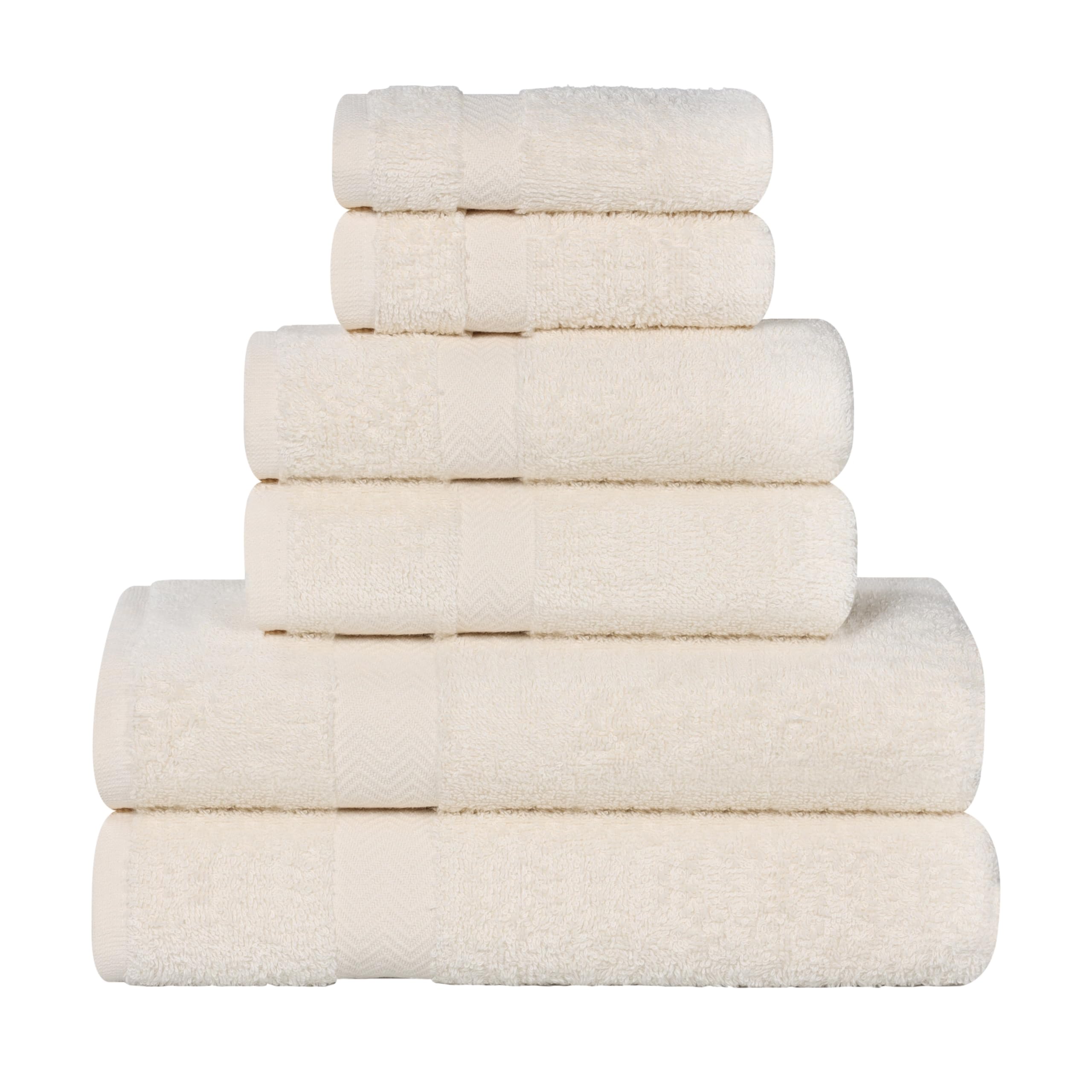 Superior Franklin, Set di 6 asciugamani in cotone, peso medio per bagno, doccia, spa, asciugatura rapida, essenziali per la casa, include 2 asciugamani per il viso/salviette, 2 asciugamani per le