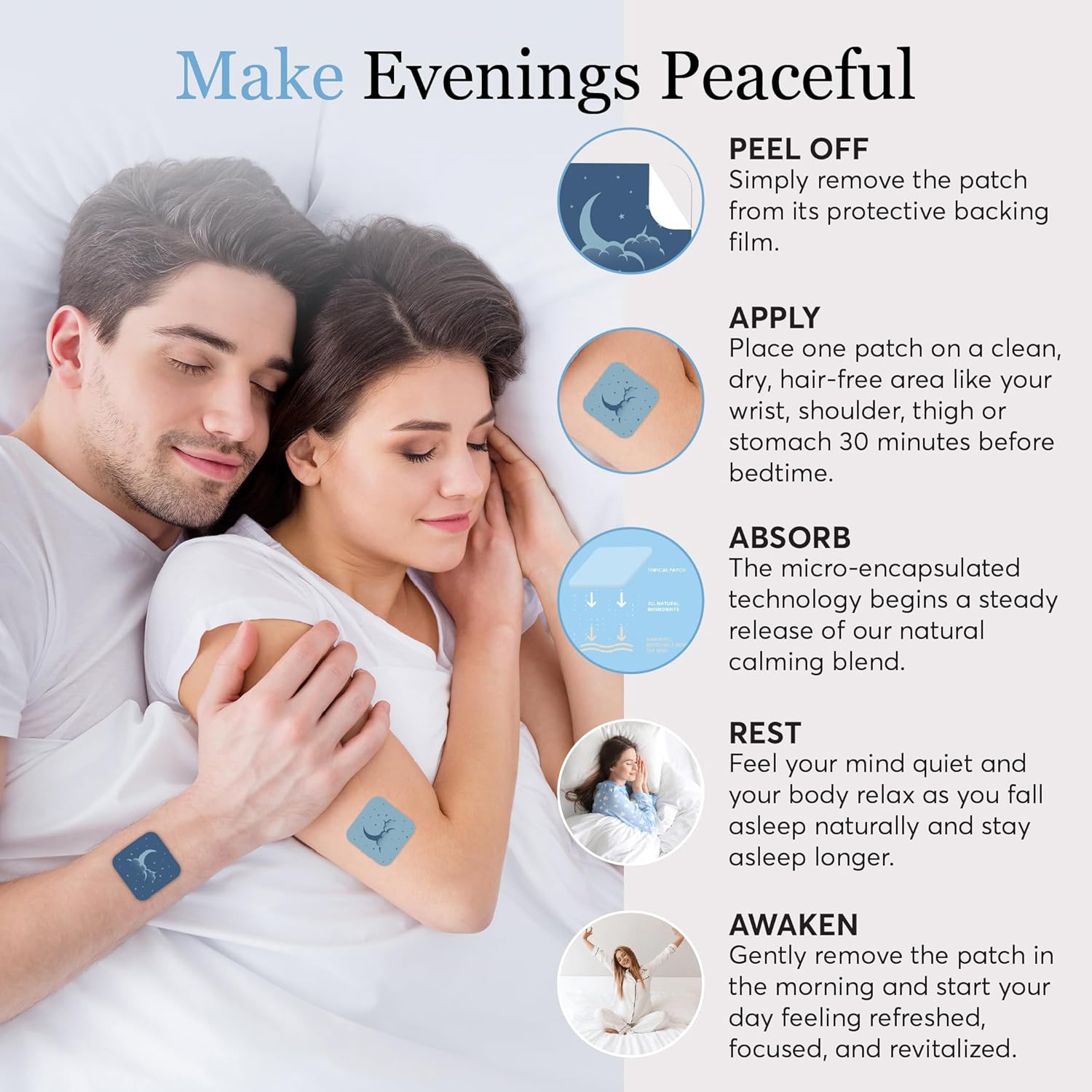 Zovira Sleep Patches for Adults — Extra Strength Melatonin & Magnesium Patch — Time-Release Sleep Aid Stickers — Non-Habit Forming, Hypoallergenic — 28 Transdermal Patches for Deep Rest & Relaxation - Image 4