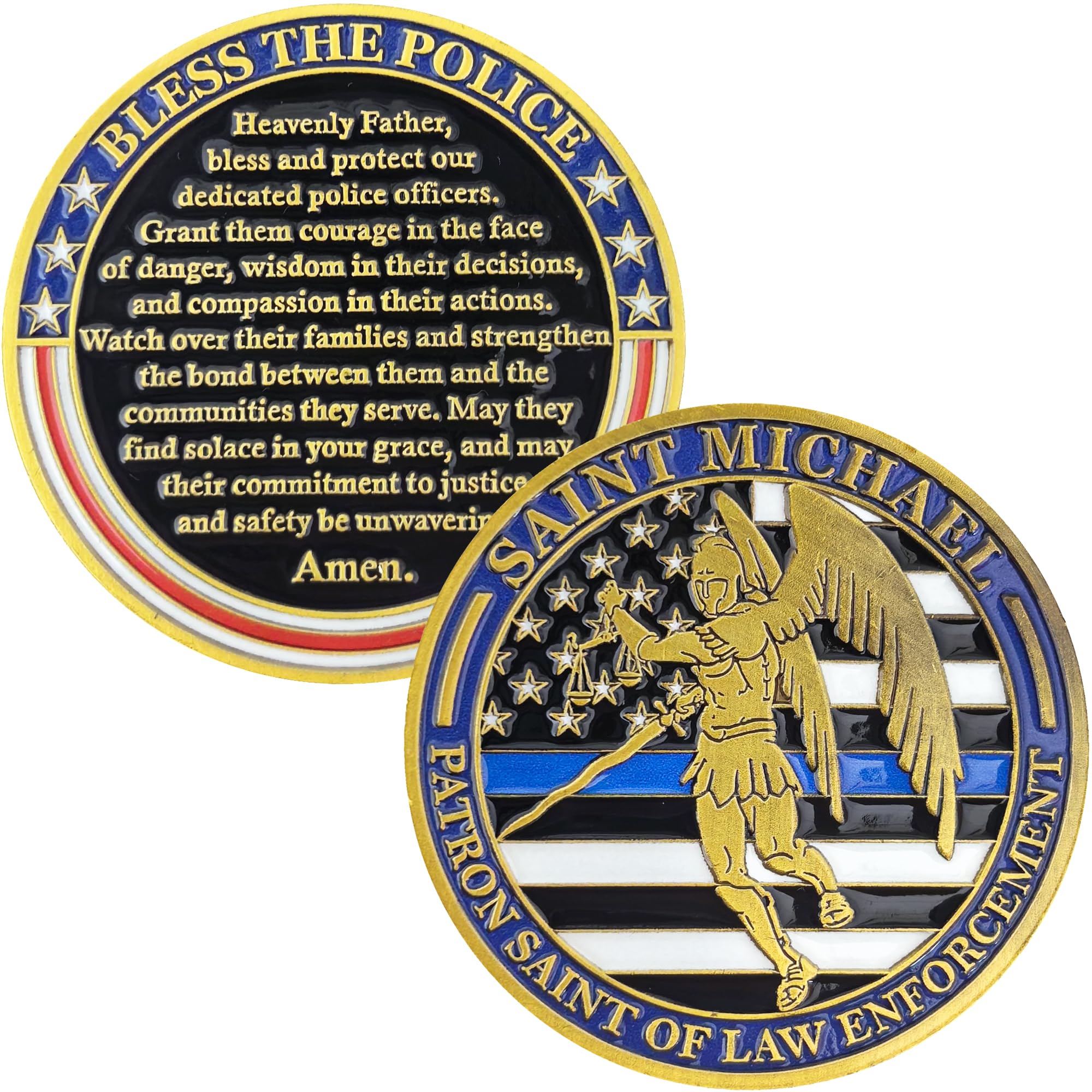 Saint Michael Police Officer's Prayer Challenge Coin