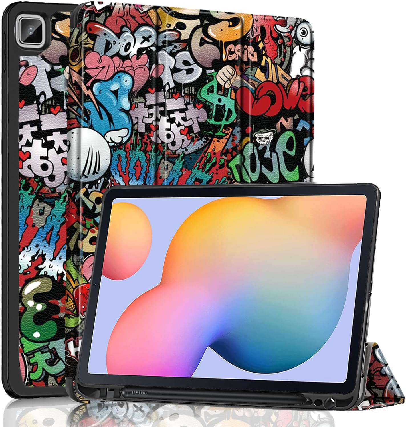 ProElite Cover for Samsung Tab S6 Lite 10.4" Cover, Soft Flexible Flip Case Cover with Left side S Pen Holder for Samsung Galaxy Tab S6 Lite 10.4 inch, Support Auto Sleep Wake, [Recoil Series] - Hippy