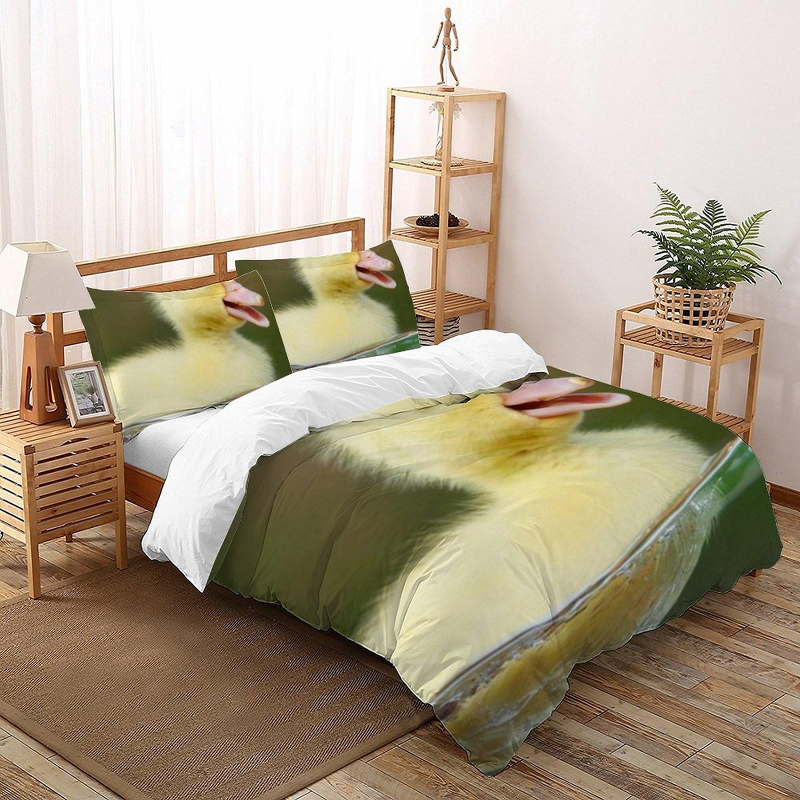 Housse de couette double microfibre anti-plis imprimé animaux pour lit enfant 200x200