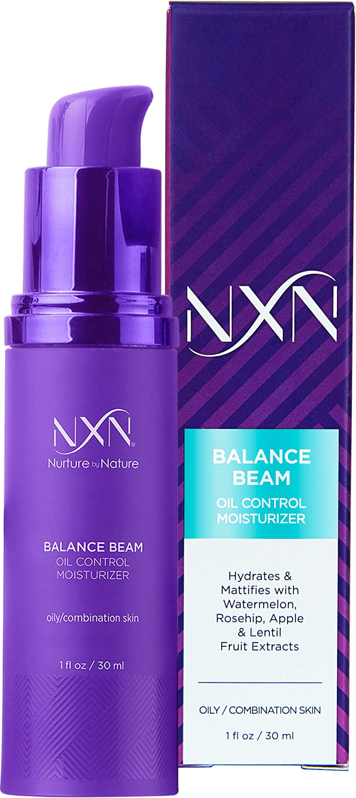 Oil Control Moisturizer with Watermelon & Rosehip to Balance & Hydrate, USA Made, Natural Ingredients, Face Lotion for Oily & Dry Skin Care 1oz