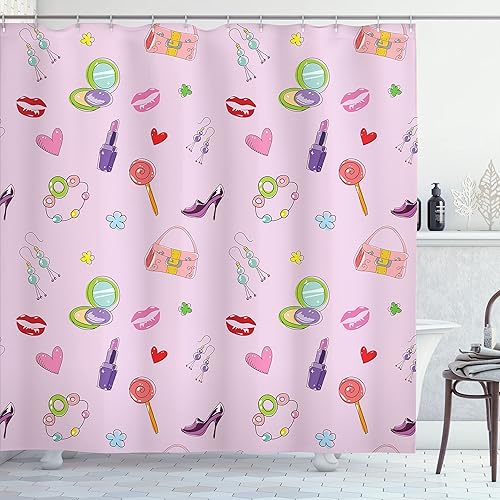 Cortina para regadera de baño tela de poliéster de la línea Decor Collection de Ambesonne