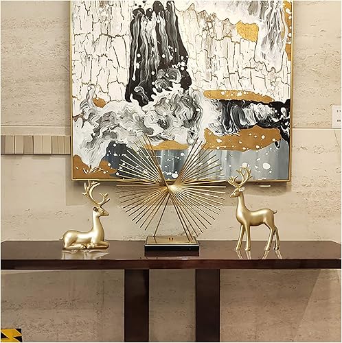 Miniatura 6 de FANTESTICRYAN Escultura de reno pequeño de resina, alce de reno de Navidad, 2 piezas, estatuas navideñas para decoración del hogar, sala de estar,